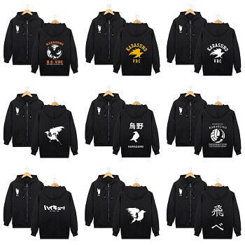 Haikyuu anime zipper cotton thin hoodies sweatshirt