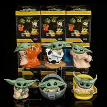 Star Wars Yoda baby anime figures set(6pcs a set)