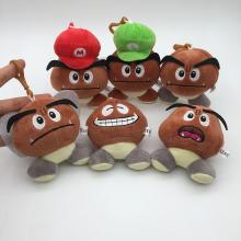 4inches Super Mario plush dolls set(6pcs a set)