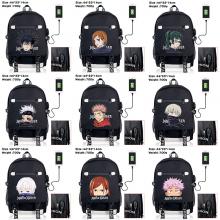 Jujutsu Kaisen anime USB charging laptop backpack ...