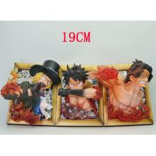 One Piece Luffy ACE Sabo frame anime figure 1:1 19...