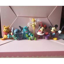 Stitch Mickey Mouse Princess Pooh figures set(6pcs a set)(OPP bag)
