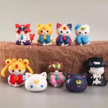 Sailor Moon cat anime figure dolls set(9pcs a set)(OPP bag)