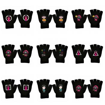 Squid game fingerless gloves a pair