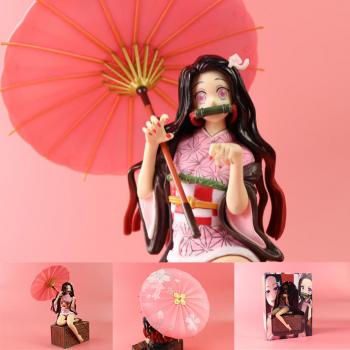 Demon Slayer Kamado Nezuko holding umbrella anime figure