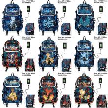 Genshin Impact game canvas camouflage backpack bag