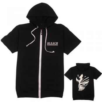 Bleach cotton short sleeve hoodie