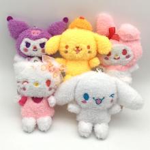 4.8inches Kulomi hello kitty plush dolls set mix(5pcs a set)