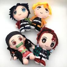 9inches Demon Slayer anime plush dolls set(4pcs a ...