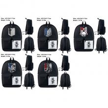 Attack on Titan anime nylon backpack bag