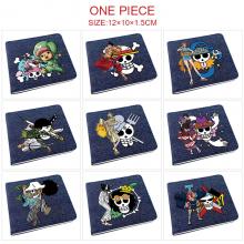 One Piece anime denim wallet