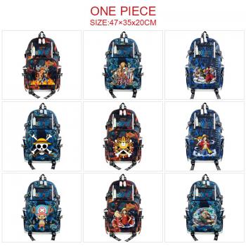 One Piece anime USB camouflage backpack school bag