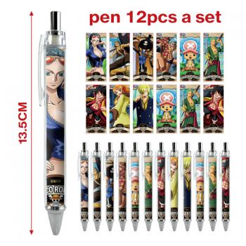 One Piece anime ballpoint pen ball pens(12pcs a set)