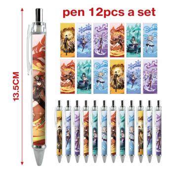 Genshin Impact game ballpoint pen ball pens(12pcs a set)