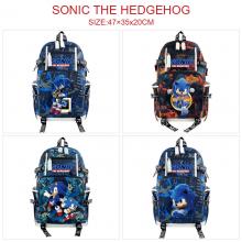 Sonic The Hedgehog game USB camouflage backpack school bag