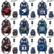 Fairy Tail anime USB camouflage backpack school ba...