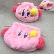 Kirby anime plush drawstring wallet coin purse bag...