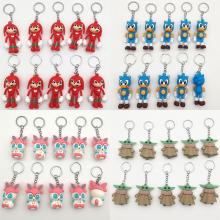 Sonic Eveeve Yoda anime figure dolls key chain set(10pcs a set)