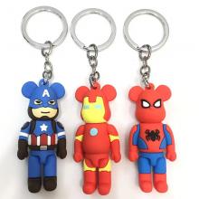 Gloomy Bear COS Batman Iron Man figure doll key chain