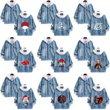 Naruto fake two pieces denim jacket hoodie cloth