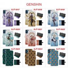 Genshin Impact phone flip cover case iphone 13/12/...