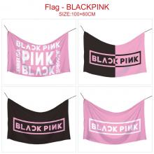 Black pink star flags