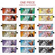 One Piece anime PU zipper pen case pencil bag