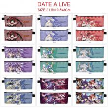 Date A Live anime PU zipper pen case pencil bag