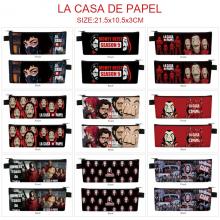 La casa de papel PU zipper pen case pencil bag