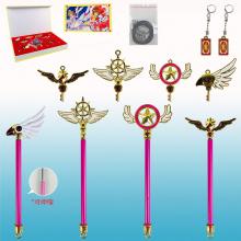 Card Captor Sakura magic stick key chains a set