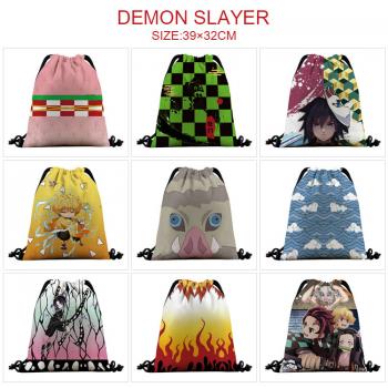 Demon Slayer anime nylon drawstring backpack bag