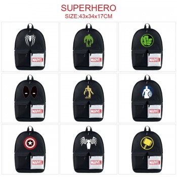 Super Hero Iron Spider Super Man nylon backpack bag