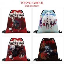Tokyo ghoul anime nylon drawstring backpack bag