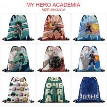 My Hero Academia anime nylon drawstring backpack b...