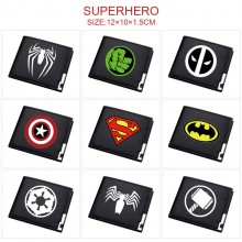 Super Hero Iron Siper Super Man black wallet