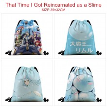 Tensei shitari slime anime nylon drawstring backpack bag