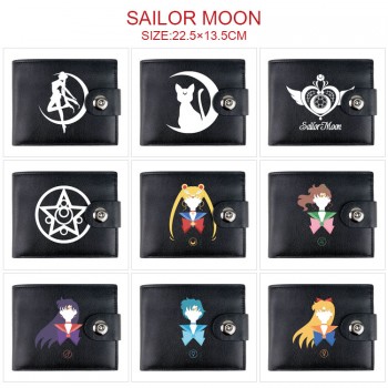 Sailor Moon anime card holder magnetic buckle wallet purse