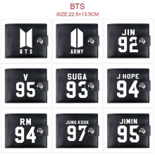 BTS BT21 star card holder magnetic buckle wallet p...