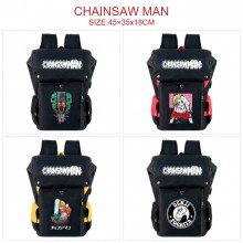 Chainsaw Man anime USB nylon backpack school bag