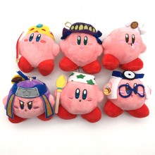 4inches Kirby anime plush dolls set(6pcs a set)