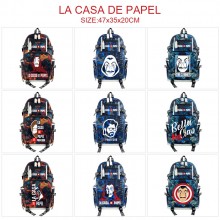 La casa de papel USB camouflage backpack school bag