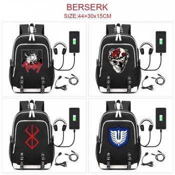 Berserk USB charging laptop backpack school bag