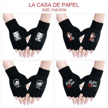 La casa de papel Money Heist cotton half finger gloves a pair