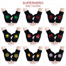 Batman Iron Spider Super man Thor Hulk cotton half finger gloves a pair