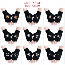 One Piece anime cotton half finger gloves a pair