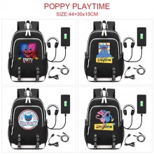 Poppy Playtime game USB charging laptop backpack school bag
