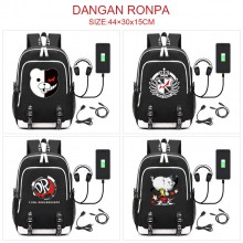 Dangan Ronpa USB charging laptop backpack school b...