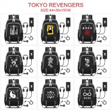 Tokyo Revengers USB charging laptop backpack schoo...
