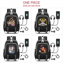 One Piece USB charging laptop backpack school bag