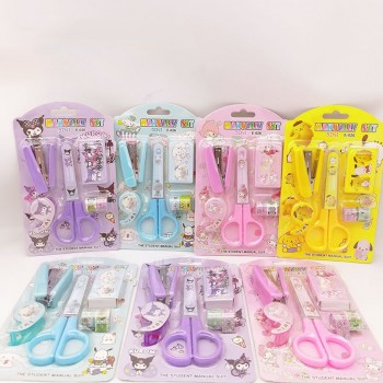 Melody Kuromi Doraemon scissors stapler stickers set 5in1